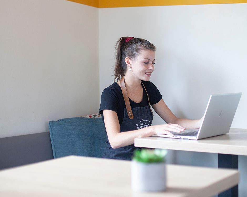 Woman with laptop